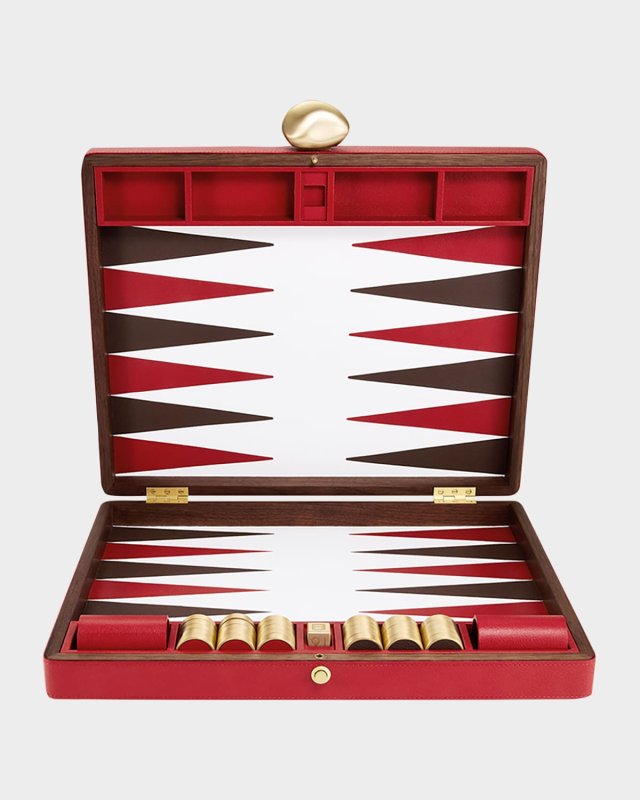 Pebble Leather Backgammon Set